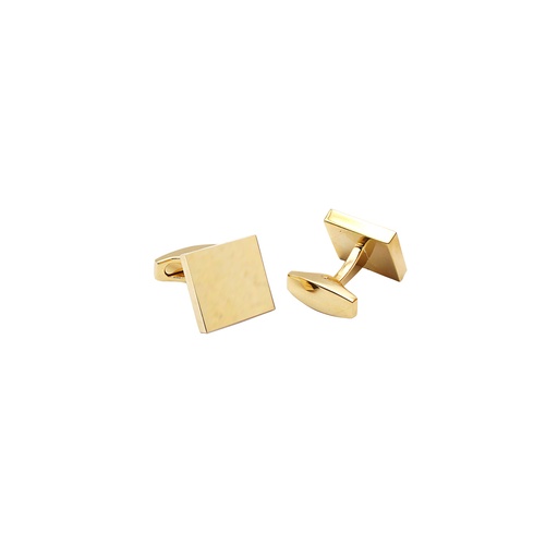 [CF1100-10 GOLD] Gold Plated Flat Square Shape Cufflink