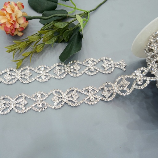 [LA-280 CRYSTAL WHT] Crystals Rhinestone Fancy Chain