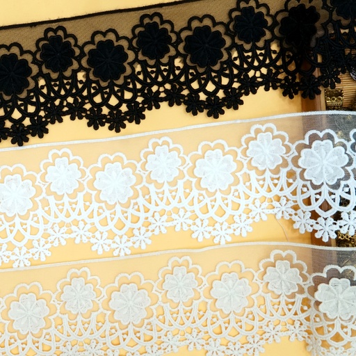 One Side Border Shuttle Net Lace