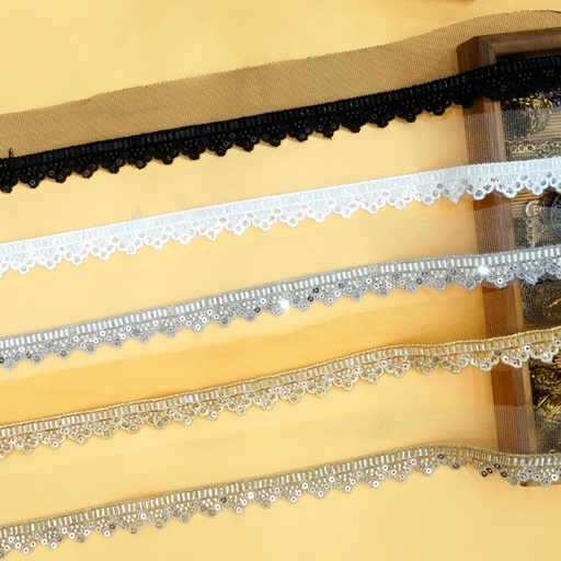 Fancy Glass Beads Sequence Lace