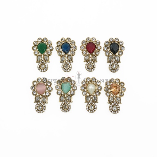 Gold Base Fancy Kundan Button