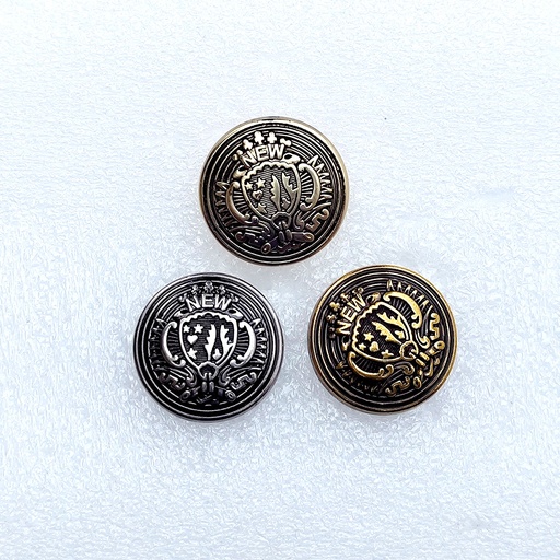 Heraldic Design Round-Shape Metal Suiting Button