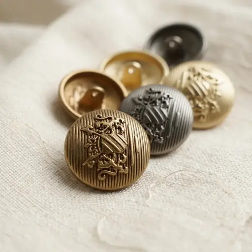 Embossed Design Coat of Arms Metal Suiting Button