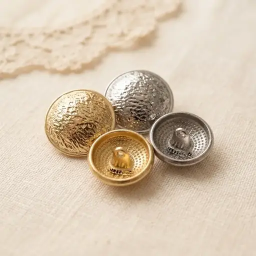 Hammer Textured Round Metal Suiting Button