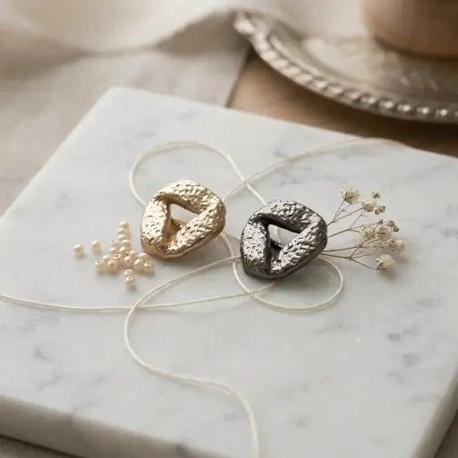 Tri-Knot Pierced Metal Button