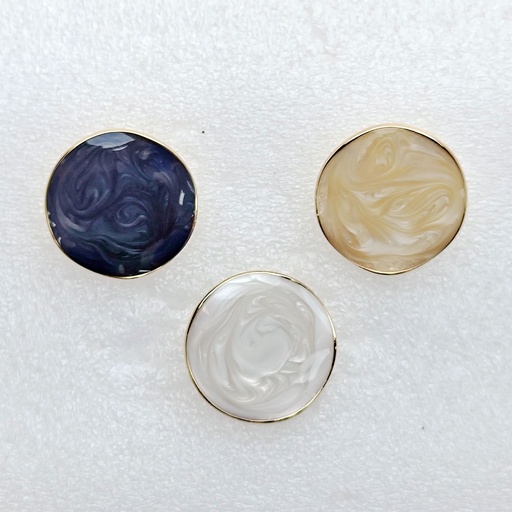Waving Border Resin Metal Button