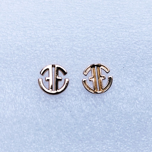[61651 GOLD] Double (E) Two-Hole Metal Button