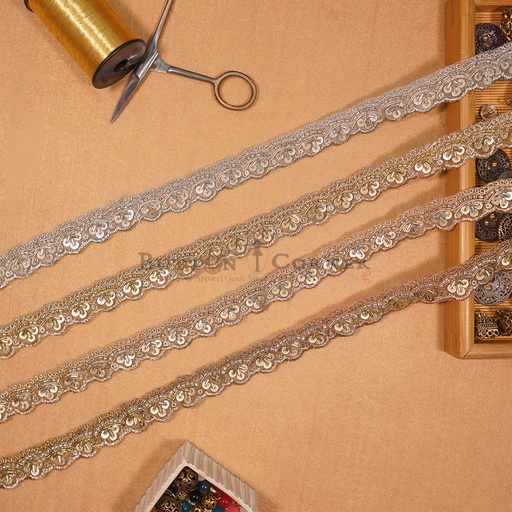 Fancy Glass Beads Sequence Lace