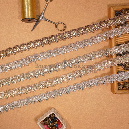 Fancy Glass Beads Sequence Lace
