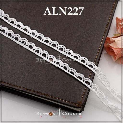 [ALN227-WHITE] One Side Border Shuttle Lace