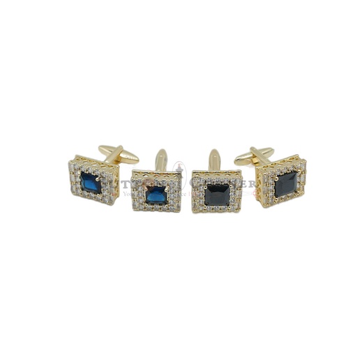 Gold Plated Crystal Zircon Square Cufflink