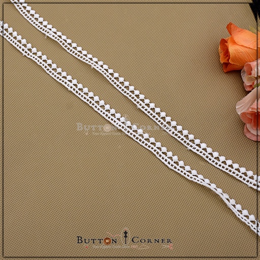 [ALN205 WHITE] One Side Border Shuttle Lace