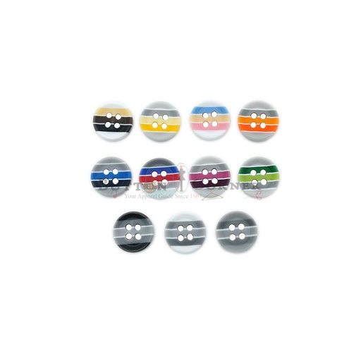 Multi Striped 4 Hole Shirt Button