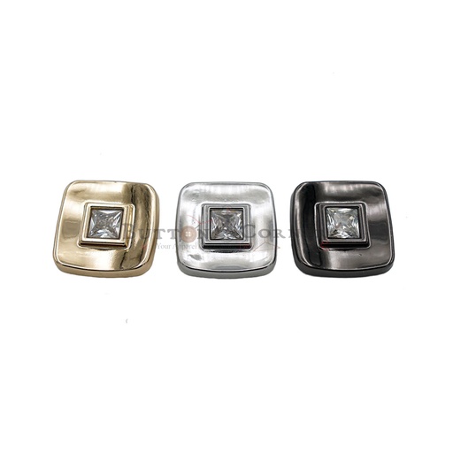 Zircon Stone Square Metal Button