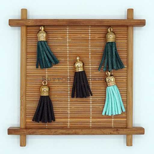 Gold Cap Faux Leather Tassel
