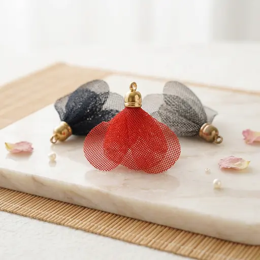 Gold Cap Net Flower Tassel