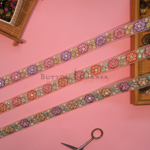 Embroidery Thread Seuqence Net Lace