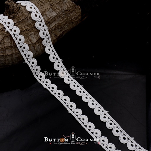 [ALN03-WHITE] One Side Border Shuttle Lace