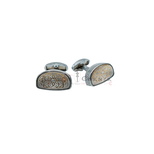 [CF360-17 NONTOXIC WHT] Intricate Pattern Celtic Knot Cufflink