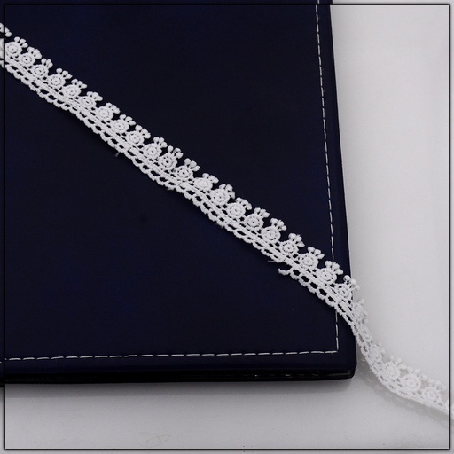 [ALN260-WHITE] One Side Border Shuttle Lace