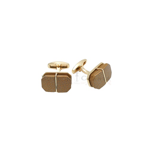 [CF540-17 GOLD] Textured Surface Rectangle Cufflink