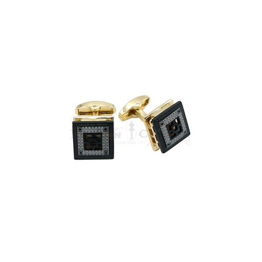 [CF540-20 BLACK GOLD] Gold Plated Design Square Cufflink