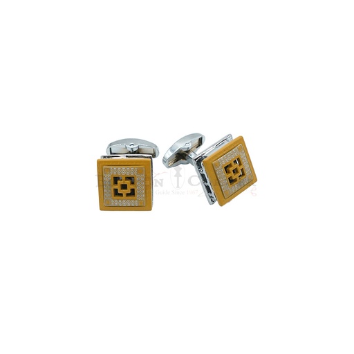 [CF540-20 MSTD NONTOXIC WHT] Silver Plated Design Square Cufflink