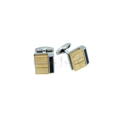 [CF540-23 NONTOXIC WHT] Silver Plated mid-century Design Cufflink