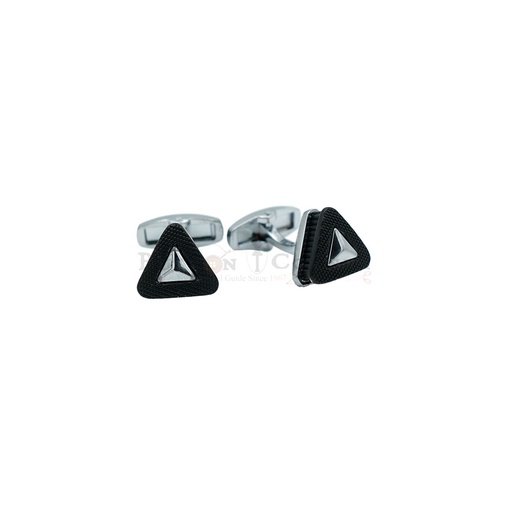 [CF540-25 NONTOXIC WHT] Silver Plated Classic Style Triangle Cufflink