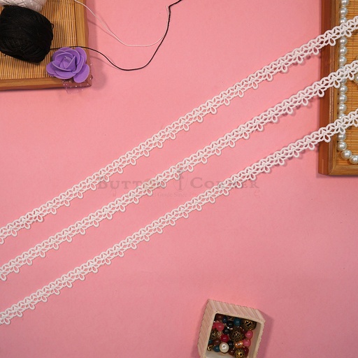 [AG-124 WHITE] One Side Border Shuttle Lace