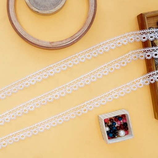 [ALN119 WHITE] One Side Border Shuttle Lace