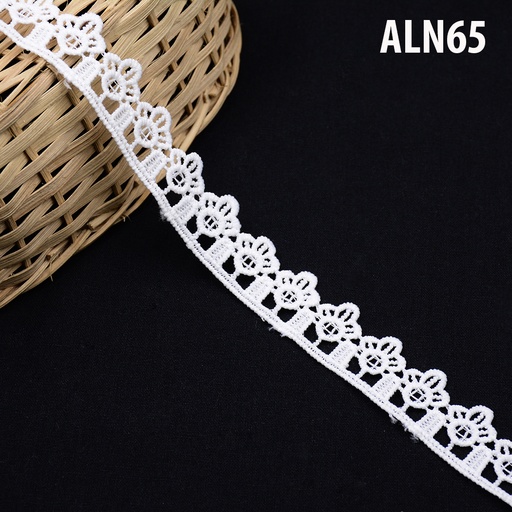 [ALN65-WHITE] One Side Border Shuttle Lace