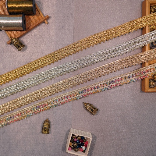 Fancy Metallic Yarn Gota Lace