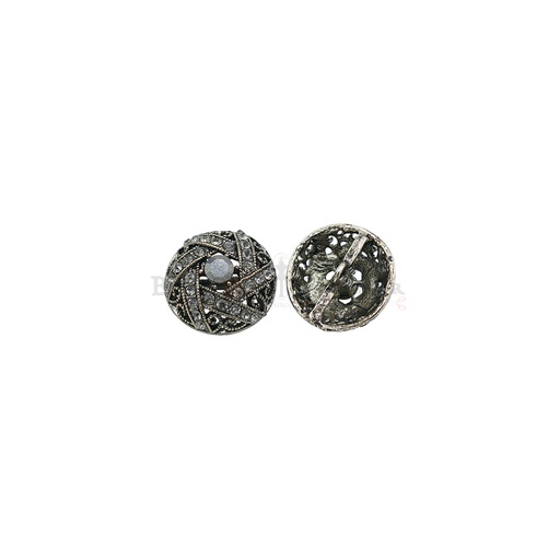 [FB415] Ginger Shap Smoke Faux Stone Metal Button