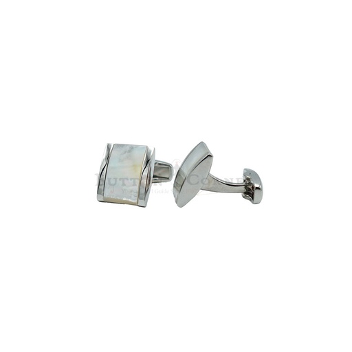 [CF1050-6 NONTOXIC WHT] Mother Of Pearl Inlay Square Cufflink
