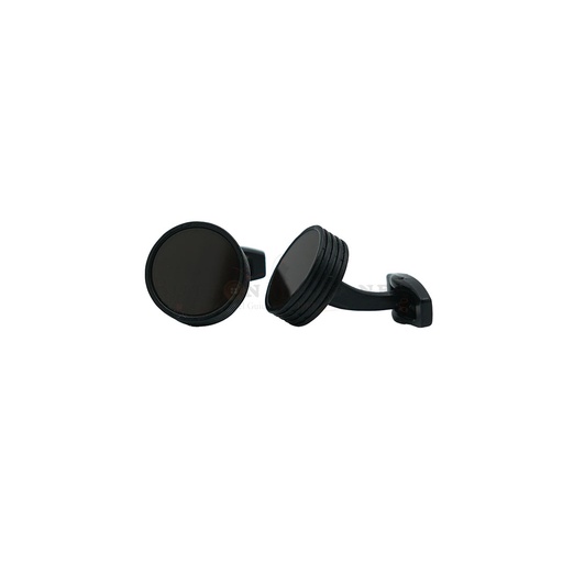 [CF220-2 MAROON NON GUN BLK] Flat Maroon Onyx Stone Round Cufflink