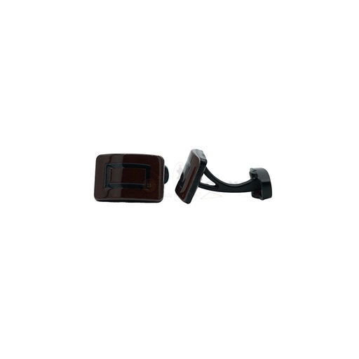 [CF320-7 MAROON NON GUN BLK] Glossy Finish Rectangle Cufflink