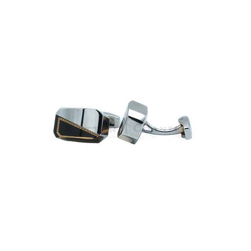 [CF320-9 NONTOXIC WHT] Geomatric Pattern Acrylic Cufflink