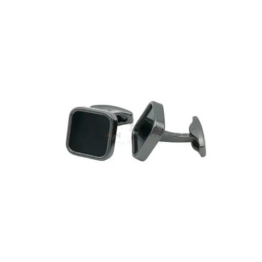 [CF450 JET] Black Onyx Stone Trendy Square Cufflink