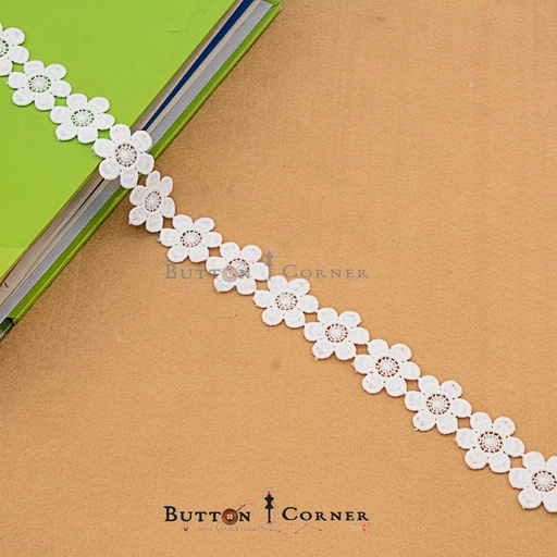 [ALN251 WHITE] Double Side Border Shuttle Lace