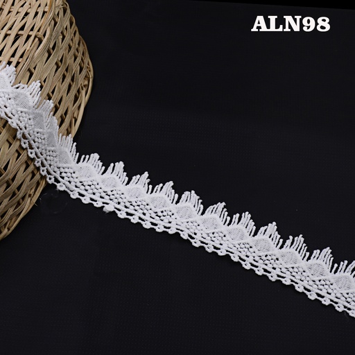 [ALN98-WHITE] One Side Border Shuttle Lace