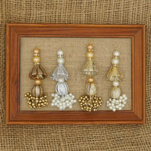 Fancy Pearl Tassel With Gota Cap & Ball