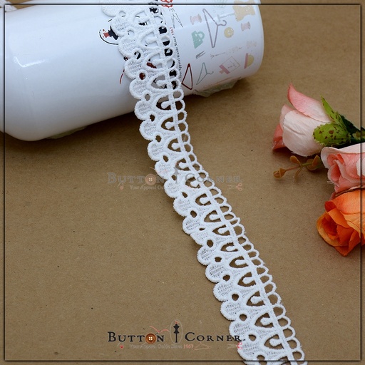 [ALN207 WHITE] One Side Border Shuttle Lace