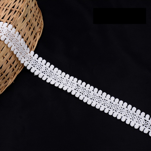 [ALN162-WHITE] Double Side Border Shuttle Lace