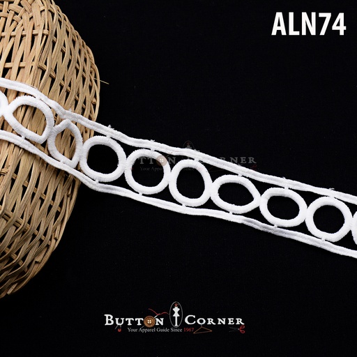 [ALN74-WHITE] Shuttle Joined Lace
