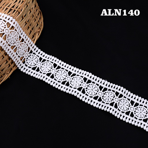[ALN140-WHITE] Double Side Border Shuttle Lace