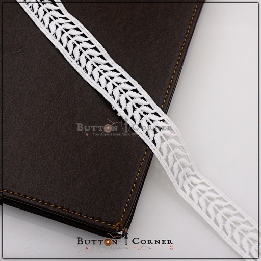 [ALN245-WHITE] Shuttle Joined Lace
