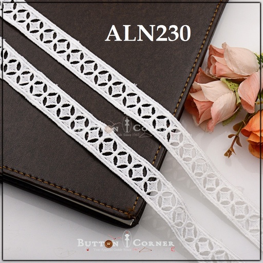 [ALN230-WHITE] Shuttle Joined Lace