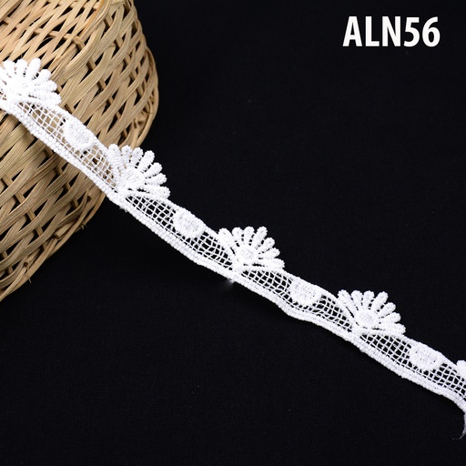[ALN56-WHITE] One Side Border Shuttle Lace