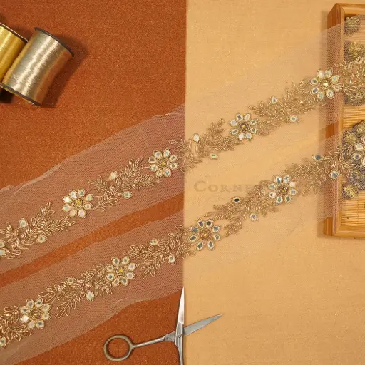 [KFL171 GOLD] Fancy Kundan Lace